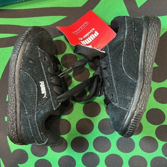 Puma Suede Classic Black Mono silver Infant Children’s Size 5C US new in box - Picture 2 of 9